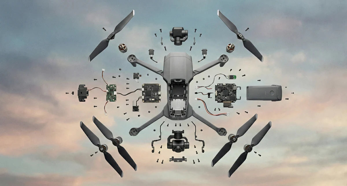 Drone Engineering Schematic Mural Wallpaper — Modern Tech Wall Decor Mural Wallpaper - room preview 04