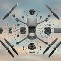 Drone Engineering Schematic Mural Wallpaper — Modern Tech Wall Decor Mural Wallpaper - room preview 04