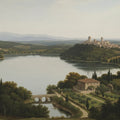 Tuscan Lake Landscape Mural Wallpaper — Classic Oil Painting Art Mural Wallpaper - room preview 04