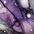 Cosmic Fluid Art Mural Wallpaper in Deep Purple and Cream Mural Wallpaper - room preview 04