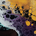 Fluid Teal and Gold Cell Mural Wallpaper — Modern Abstract Design Mural Wallpaper - room preview 04