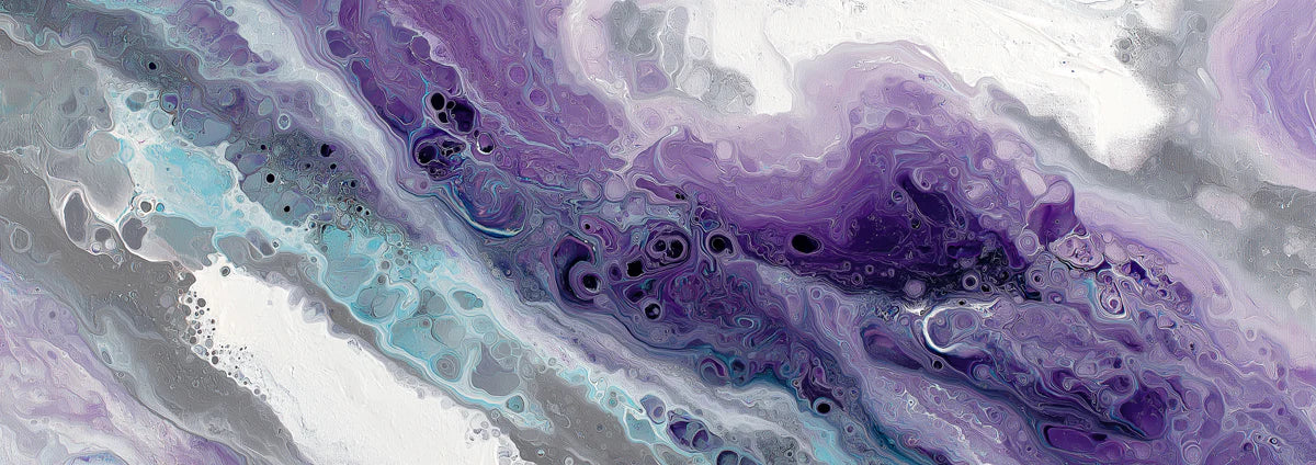 Fluid Purple and Teal Marble Mural Wallpaper — Modern Abstract Mural Wallpaper - room preview 04