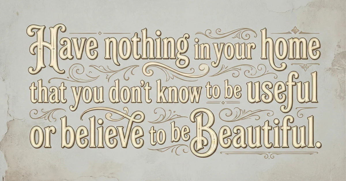 William Morris Quote Mural Wallpaper — Vintage Arts and Crafts Style Mural Wallpaper - room preview 04