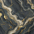 Dark Marble Mural Wallpaper with Liquid Gold Veins Mural Wallpaper - room preview 04
