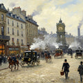 Impressionist Paris Street Mural Wallpaper — Vintage City Scene Mural Wallpaper - room preview 04