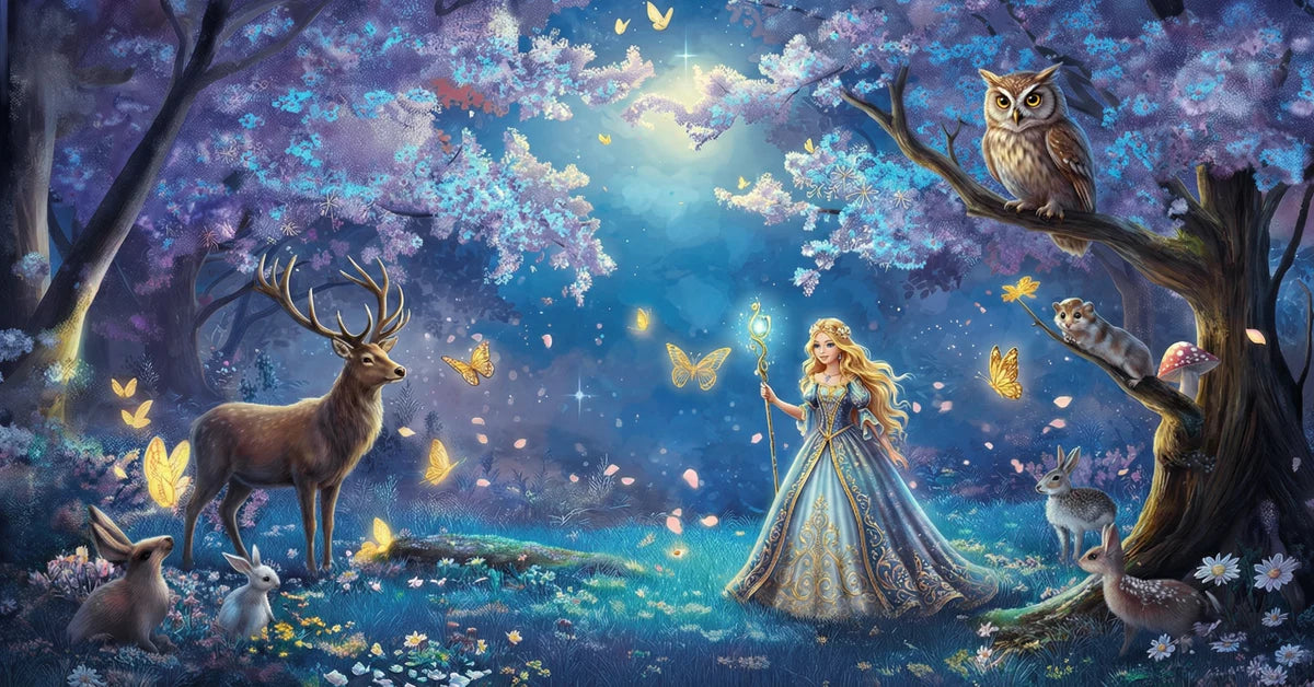 Enchanted Woodland Princess Mural Wallpaper — Whimsical Fantasy Scene Mural Wallpaper - room preview 04