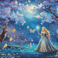 Enchanted Woodland Princess Mural Wallpaper — Whimsical Fantasy Scene Mural Wallpaper - room preview 04