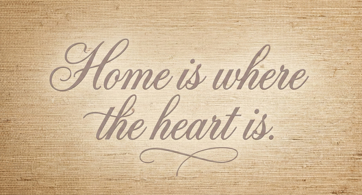 Home is Where the Heart Is Mural Wallpaper — Rustic Typography Mural Wallpaper - room preview 04