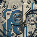 Mechanical Watch Movement Mural Wallpaper — Modern Industrial Art Mural Wallpaper - room preview 04