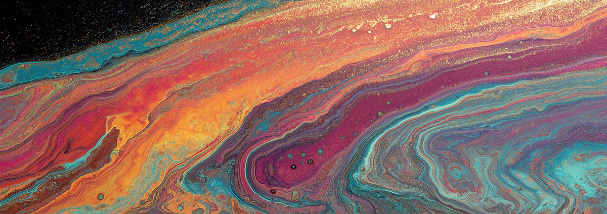 Fluid Art Acrylic Pour Mural Wallpaper — Vibrant Abstract Design Mural Wallpaper - room preview 04