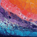 Abstract Cellular Fluid Art Mural — Vibrant Multi-Tone Swirls Mural Wallpaper - room preview 04
