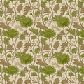 Olive Chrysanthemum Botanical Mural Wallpaper — Vintage Floral Design Mural Wallpaper - room preview 04