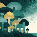 Mushroom Forest and Sailboat Mural Wallpaper — Whimsical Decor Mural Wallpaper - room preview 04