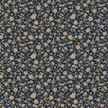 Dense Floral Vine Mural Wallpaper — Vintage Navy and Cream Design Mural Wallpaper - room preview 04