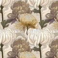Oriental Chrysanthemum Floral Mural Wallpaper — Vintage Style Mural Wallpaper - room preview 04