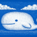 Girl and Whale Sketch Mural Wallpaper — Whimsical Storytelling Art Mural Wallpaper - room preview 04