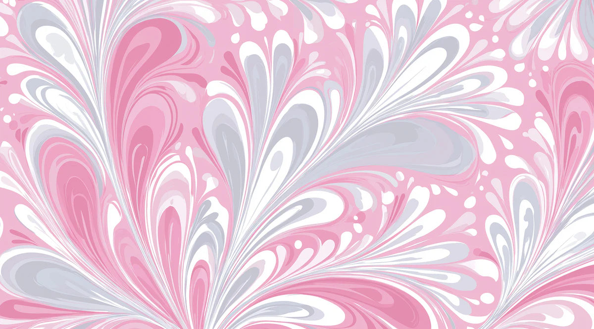 Fluid Marble Swirl Mural Wallpaper — Soft Pink & Grey Abstract Mural Wallpaper - room preview 04
