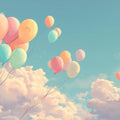 Floating Pastel Balloon Mural Wallpaper —Whimsical Sky Design Mural Wallpaper - room preview 04