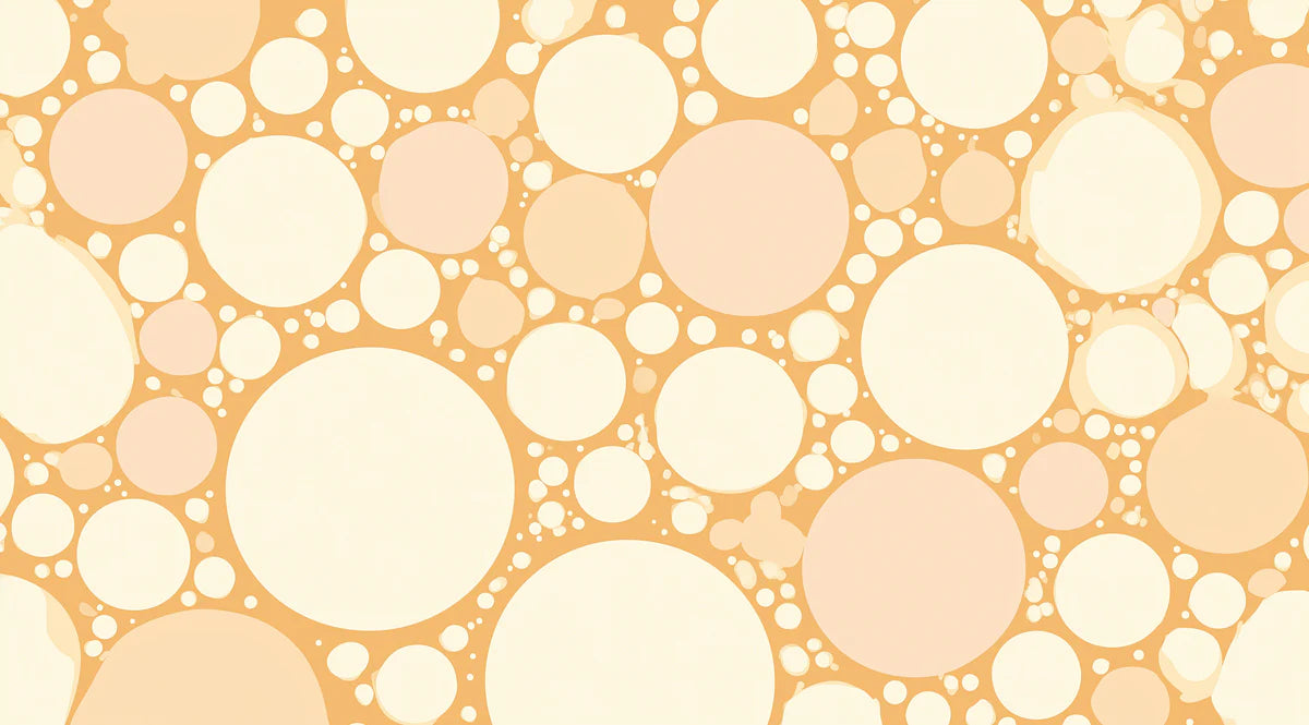 Organic Pebble Mural Wallpaper — Soft Apricot and Cream Circles Mural Wallpaper - room preview 04