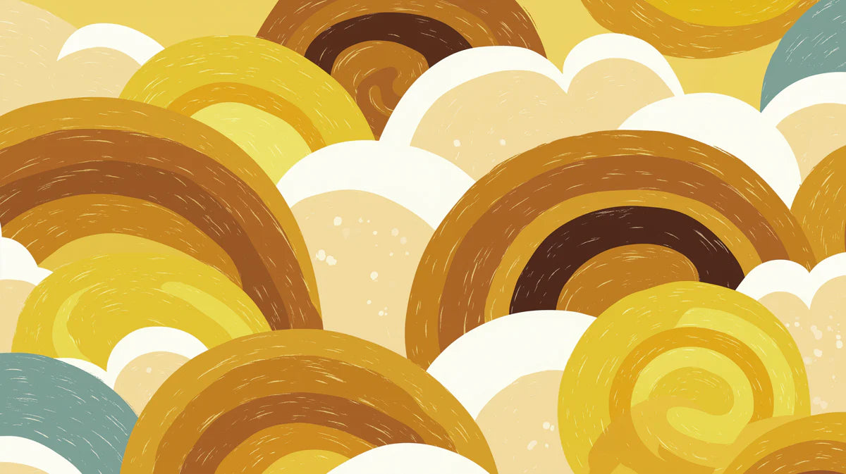 Retro Arches Mural Wallpaper — Ochre Yellow & Earthy Brown Mural Wallpaper - room preview 04