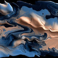Fluid Smoke Swirl Mural Wallpaper in Nude and Steel Blue Mural Wallpaper - room preview 04
