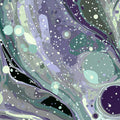 Cosmic Marble Mural Wallpaper — Swirling Purple and Mint Tones Mural Wallpaper - room preview 04