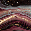 Burgundy and Gold Fluid Marble Mural Wallpaper — Artistic Design Mural Wallpaper - room preview 04