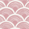 Art Deco Fan Mural Wallpaper — Dusty Rose and Cream Scale Pattern Mural Wallpaper - room preview 04