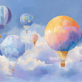Floating Hot Air Balloon Mural Wallpaper —Whimsical Sky Design Mural Wallpaper - room preview 04