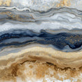 Agate Mineral Mural Wallpaper — Gold and Navy Fluid Art Mural Wallpaper - room preview 04