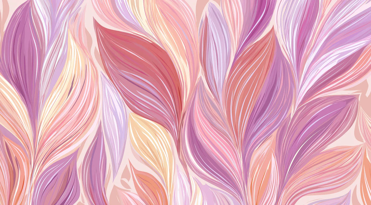 Abstract Petal Flow Mural Wallpaper — Soft Pastel Art Mural Wallpaper - room preview 04