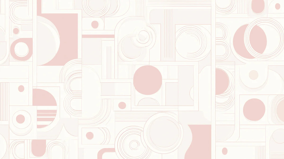 Geometric Arcs Mural Wallpaper — Pale Pink Modern Minimalist Mural Wallpaper - room preview 04