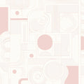 Geometric Arcs Mural Wallpaper — Pale Pink Modern Minimalist Mural Wallpaper - room preview 04