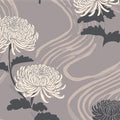 Minimalist Chrysanthemum Mural Wallpaper — Muted Floral Art Mural Wallpaper - room preview 04
