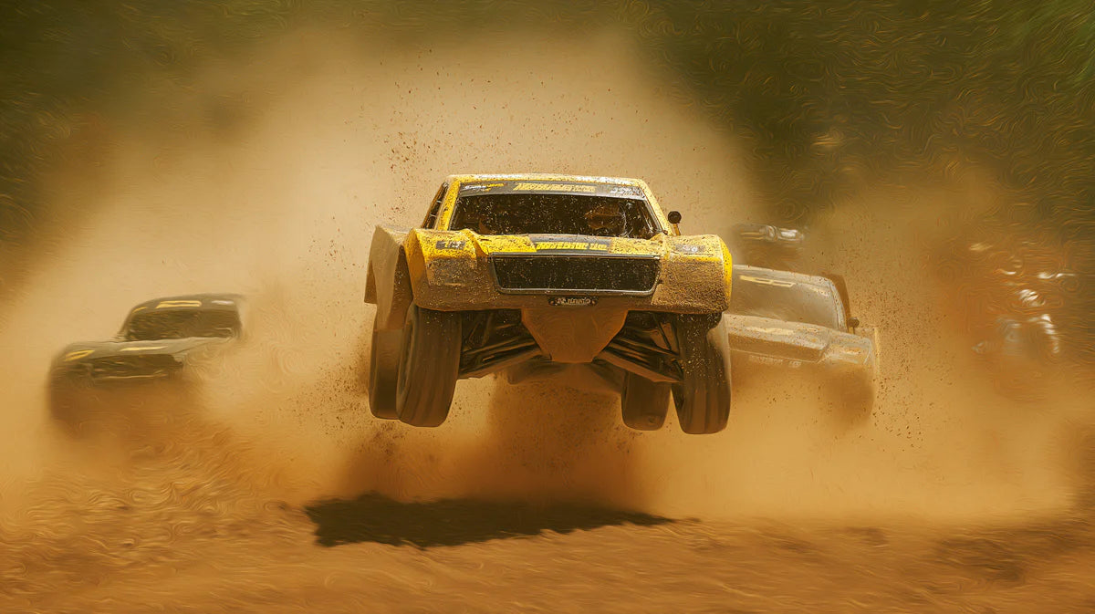 Off-Road Racing Action Mural Wallpaper — High Octane Automotive Art Mural Wallpaper - room preview 04