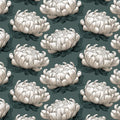 Vintage Chrysanthemum Mural Wallpaper — Botanical Dark Academia Mural Wallpaper - room preview 04