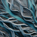 Aerial Glacial River Mural Wallpaper — Modern Organic Abstract Mural Wallpaper - room preview 04