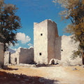 Mediterranean Ruin Mural Wallpaper — Oil Painting Style Mural Wallpaper - room preview 04