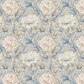 Victorian Peony Mural Wallpaper — Soft Blue and Cream Floral Mural Wallpaper - room preview 04