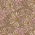 Muted Mauve Chrysanthemum Mural Wallpaper — Vintage Floral Sketch Mural Wallpaper - room preview 04