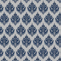 Navy Damask Crest Mural Wallpaper — Traditional Ornate Pattern Mural Wallpaper - room preview 04