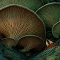 Surreal Nature Mural Wallpaper Giant Mushroom Forest Mural Wallpaper - room preview 04