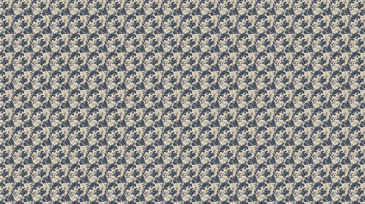 Vintage Filigree Mural Wallpaper — Navy and Cream Botanical Print Mural Wallpaper - room preview 04