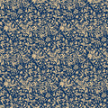 Baroque Scroll Mural Wallpaper Navy & Gold Filigree Mural Wallpaper - room preview 04
