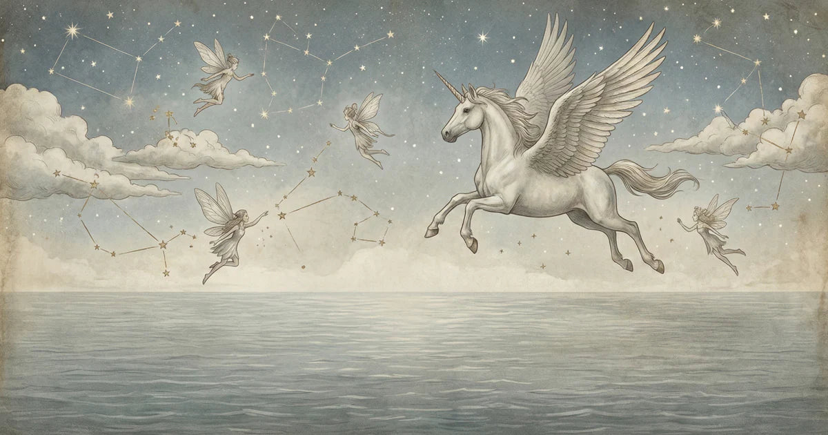 Winged Pegasus and Fairy Constellation Mural Wallpaper - room preview 04