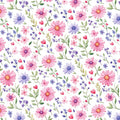 Watercolor Wildflower Meadow Mural Wallpaper — Whimsical Floral Mural Wallpaper - room preview 04