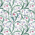 Entwined Lily and Heart Botanical Mural Wallpaper - room preview 04