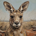 Outback Kangaroo Oil Painting Mural Wallpaper - room preview 04