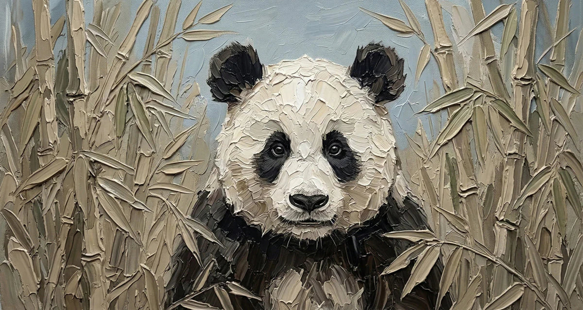 Impressionist Panda in Bamboo Mural Wallpaper - room preview 04