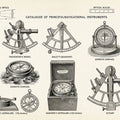 Vintage Navigation Instruments Mural Wallpaper — Academic Study Mural Wallpaper - room preview 04